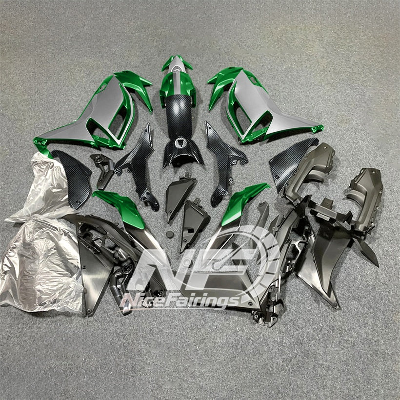 For KAWASAKI Ninja 650 ER-6F 2020-2026 Green Black Aftermarket ABS Fairing Kit Full Bodywork | NiceFairings - front angle image