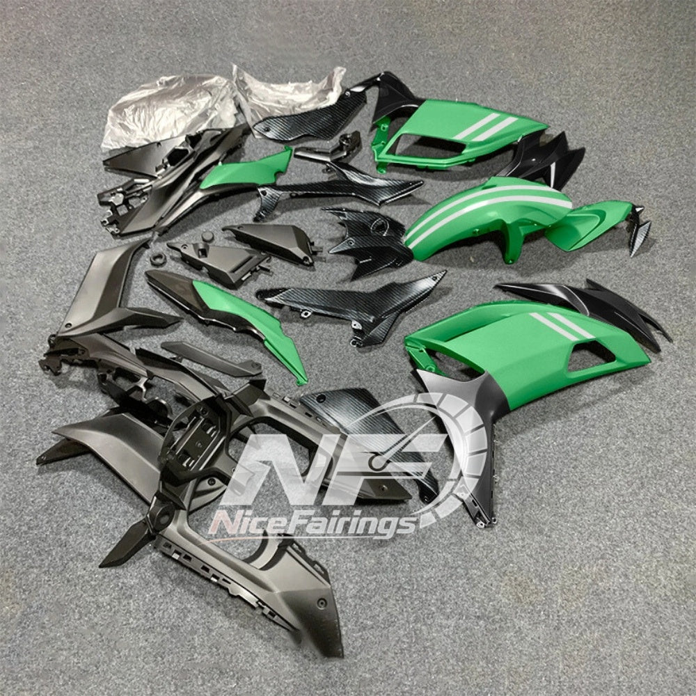 For KAWASAKI Ninja 650 ER-6F 2020-2026 Green Black Injection Molded Fairing Kit Bodywork Set | NiceFairings - front angle image