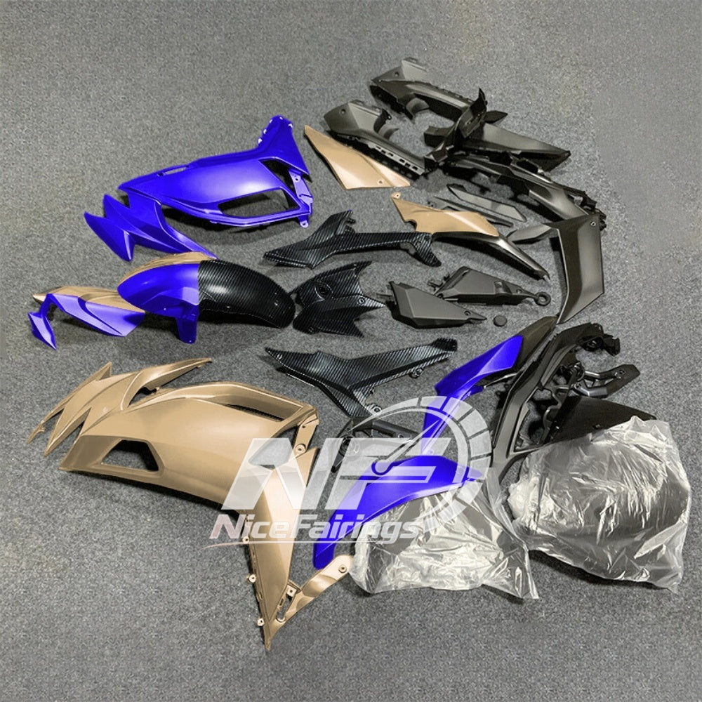 For KAWASAKI Ninja 650 ER-6F 2020-2026 Blue Black Injection Molded Fairing Kit Bodywork Set | NiceFairings - front angle image