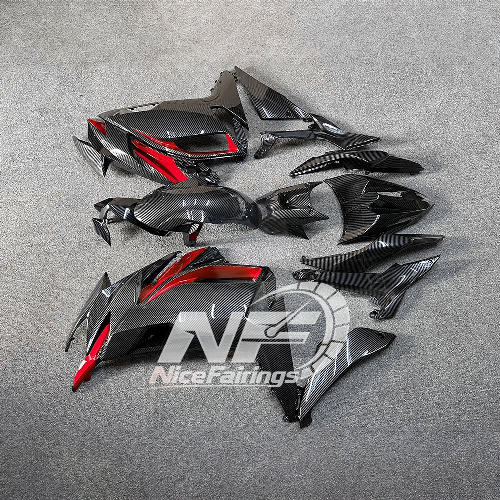 For KAWASAKI Ninja 650 ER-6F 2020-2026 Red Black ABS Fairing Kit Complete Bodywork Panels | NiceFairings - side angle image