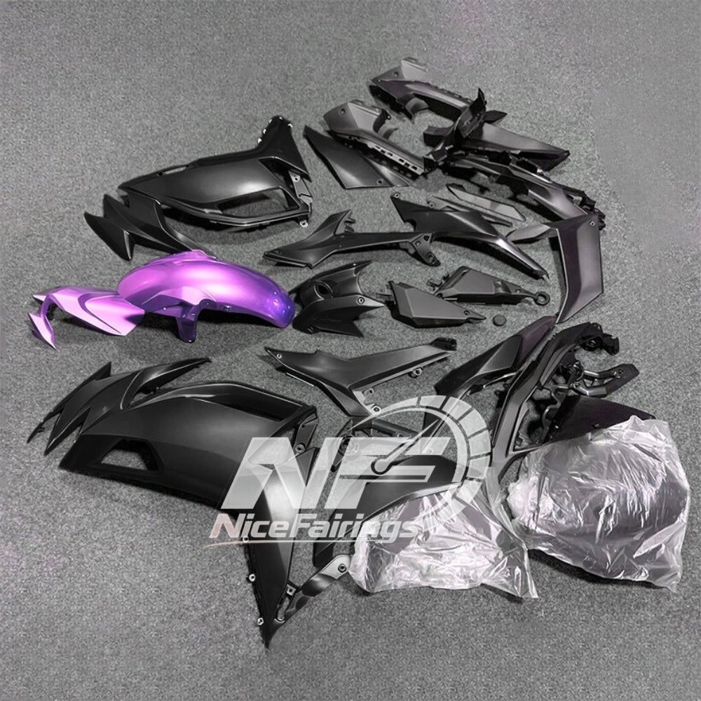 For KAWASAKI Ninja 650 ER-6F 2020-2026 Blue Black ABS Fairing Kit Complete Bodywork Panels | NiceFairings - side angle image