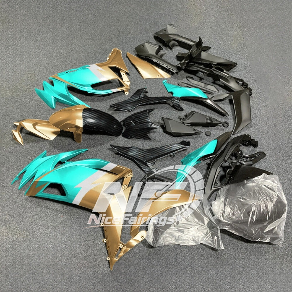 For KAWASAKI Ninja 650 ER-6F 2020-2026 Green Black Injection Molded Fairing Kit Bodywork Set | NiceFairings - side angle image