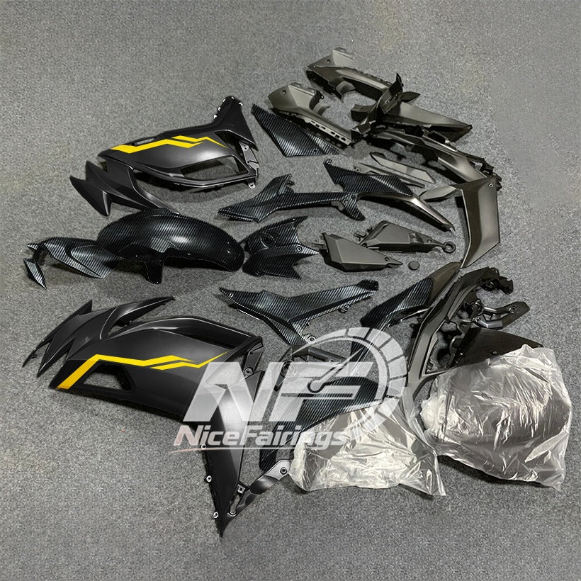For KAWASAKI Ninja 650 ER-6F 2020-2026 Yellow Black Sportbike Fairings Kit Replacement Cowling | NiceFairings - side angle image