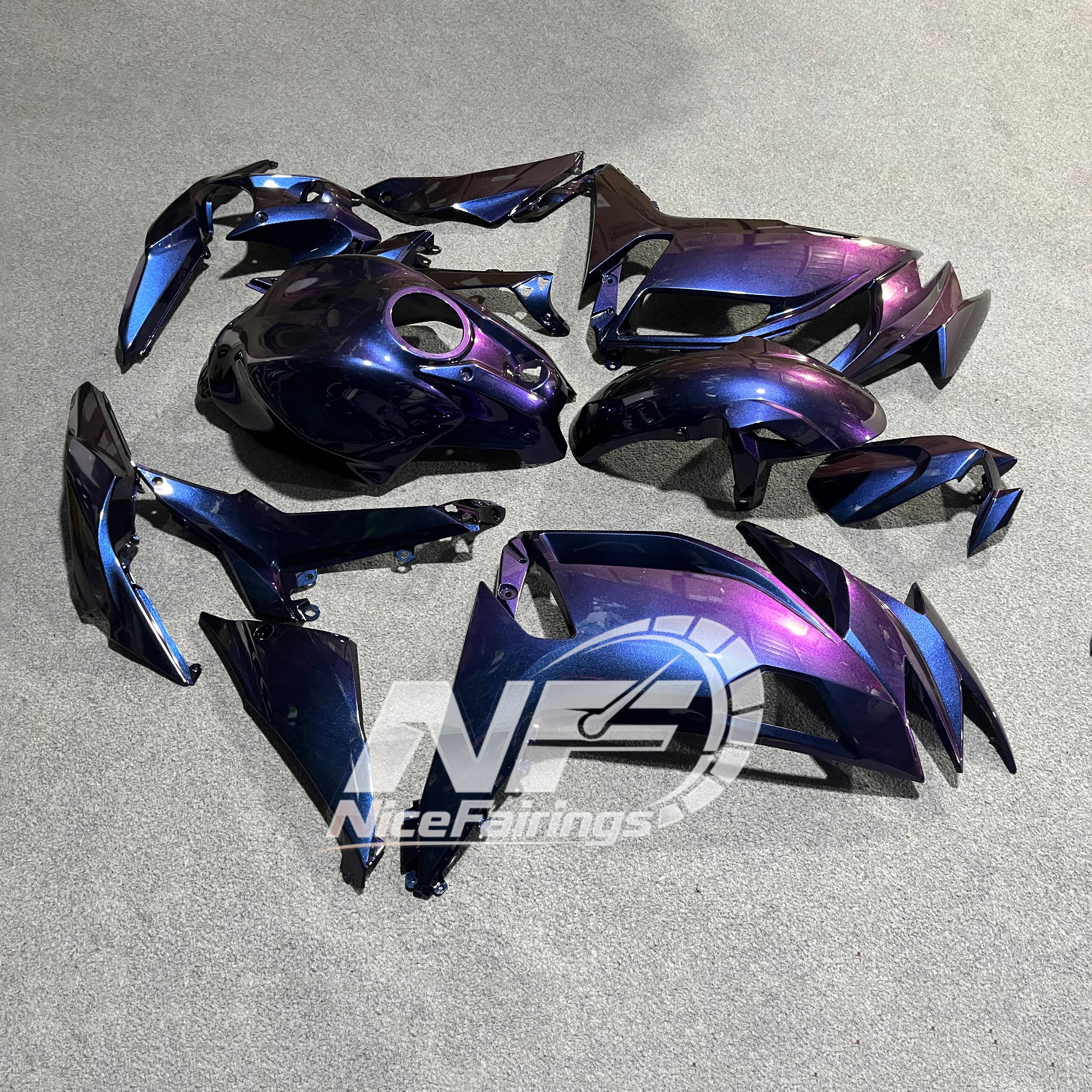 For KAWASAKI Ninja 650 ER-6F 2020-2026 Blue Black Sportbike Fairings Kit Replacement Cowling | NiceFairings - side angle image