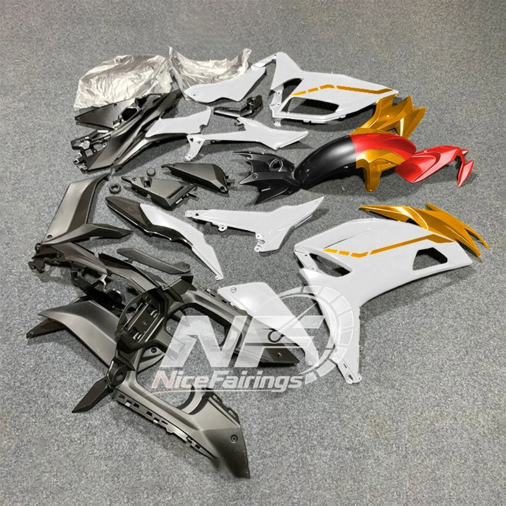 For KAWASAKI Ninja 650 ER-6F 2020-2026 Orange Black ABS Fairing Kit Complete Bodywork Panels | NiceFairings - side angle image