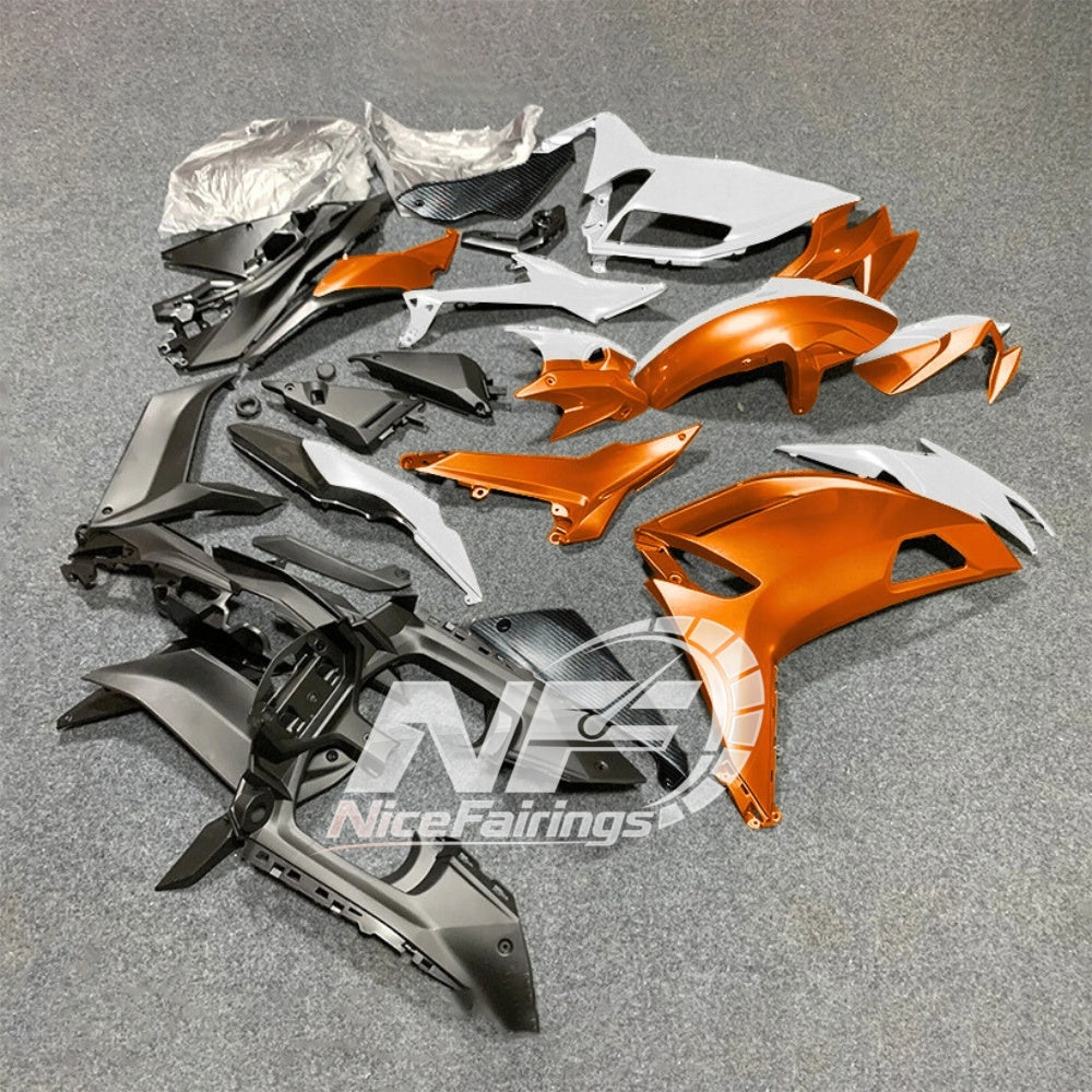 For KAWASAKI Ninja 650 ER-6F 2020-2026 Orange Black Custom Painted Motorcycle Fairings Kit | NiceFairings - side angle image