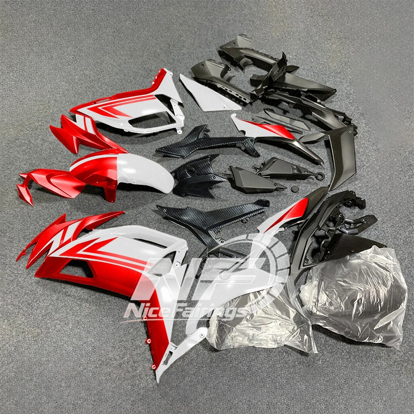 For KAWASAKI Ninja 650 ER-6F 2020-2026 Red Black ABS Fairing Kit Complete Bodywork Panels | NiceFairings - side angle image