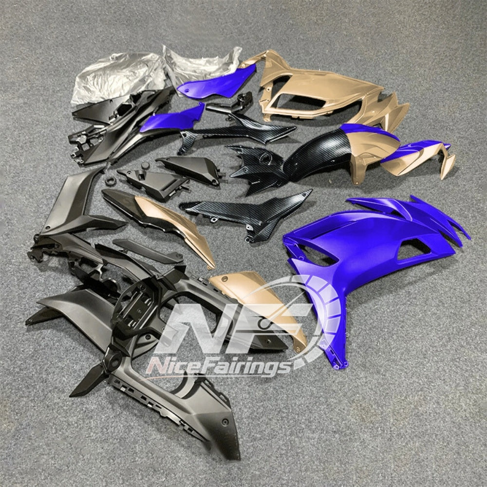 For KAWASAKI Ninja 650 ER-6F 2020-2026 Blue Black Injection Molded Fairing Kit Bodywork Set | NiceFairings - side angle image