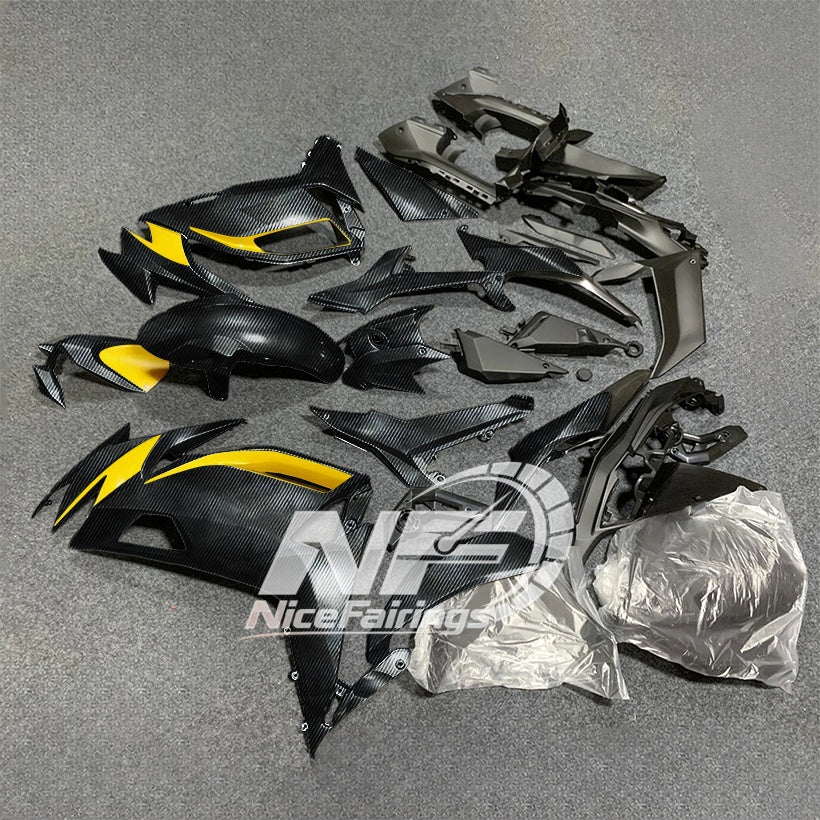 For KAWASAKI Ninja 650 ER-6F 2020-2026 Yellow Black Aftermarket ABS Fairing Kit Full Bodywork | NiceFairings - side angle image