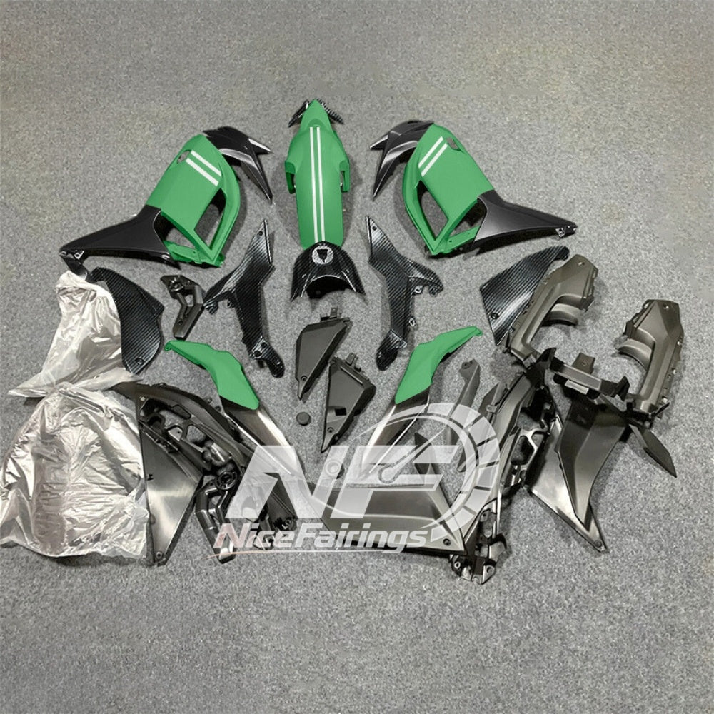 For KAWASAKI Ninja 650 ER-6F 2020-2026 Green Black Injection Molded Fairing Kit Bodywork Set | NiceFairings - rear angle image