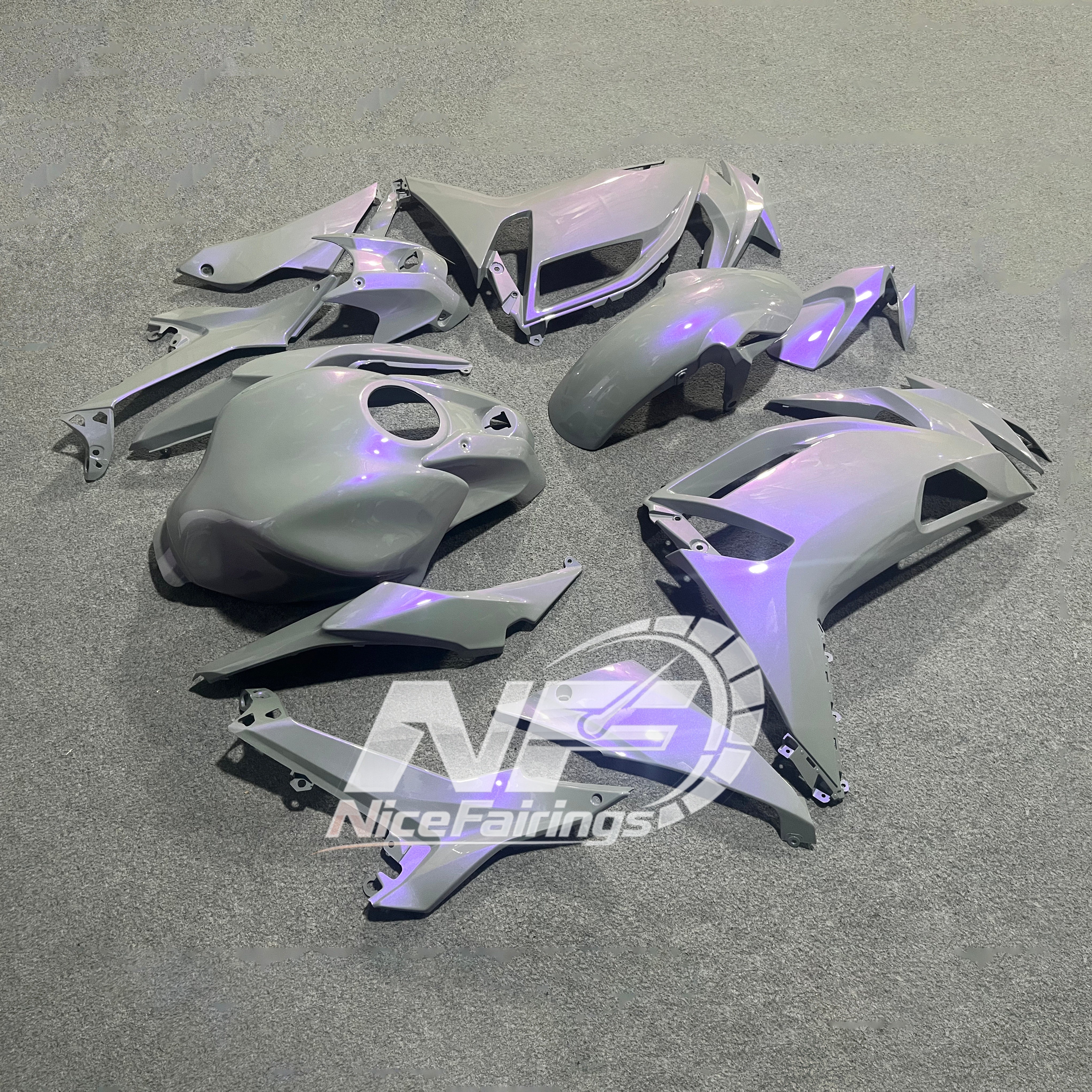 For KAWASAKI Ninja 650 ER-6F 2020-2026 Blue Black Injection Molded Fairing Kit Bodywork Set | NiceFairings - rear angle image