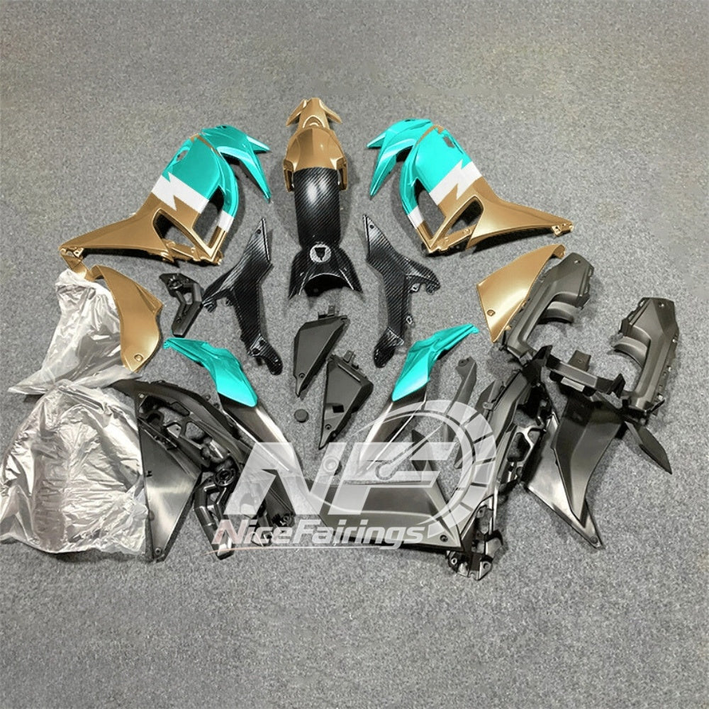 For KAWASAKI Ninja 650 ER-6F 2020-2026 Green Black Injection Molded Fairing Kit Bodywork Set | NiceFairings - rear angle image