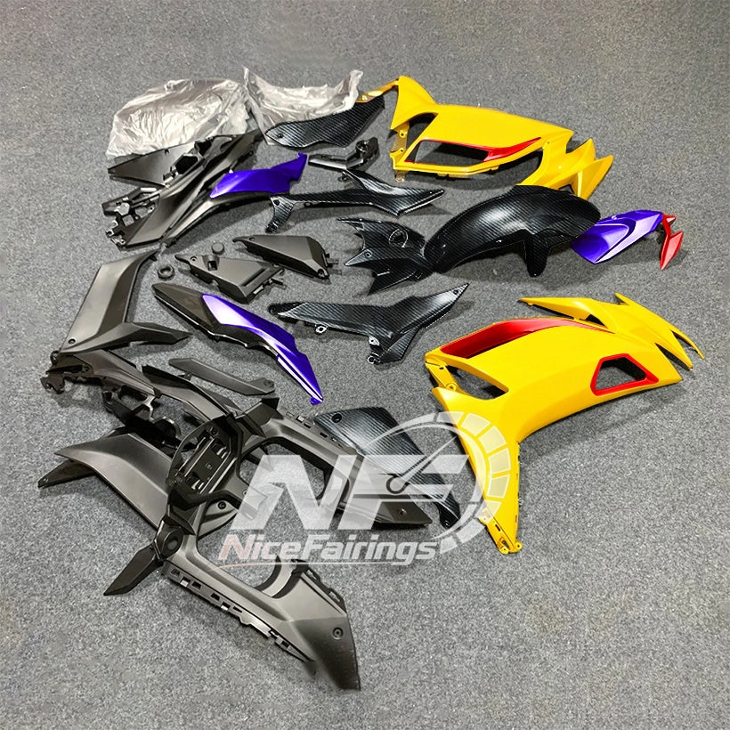For KAWASAKI Ninja 650 ER-6F 2020-2026 Yellow Black Aftermarket ABS Fairing Kit Full Bodywork | NiceFairings - rear angle image