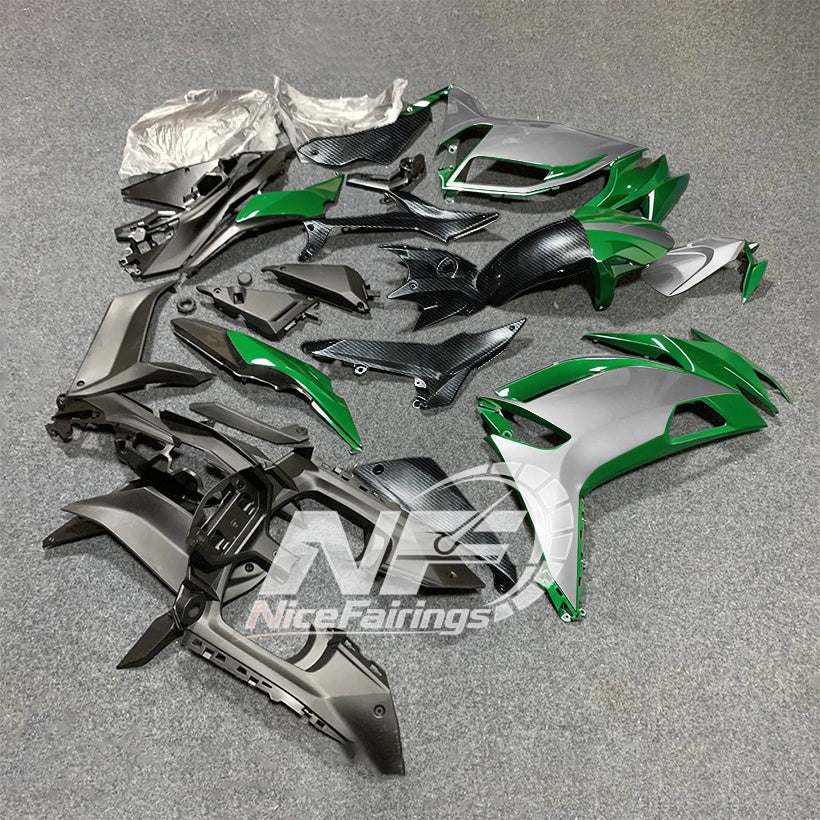 For KAWASAKI Ninja 650 ER-6F 2020-2026 Green Black Aftermarket ABS Fairing Kit Full Bodywork | NiceFairings - rear angle image