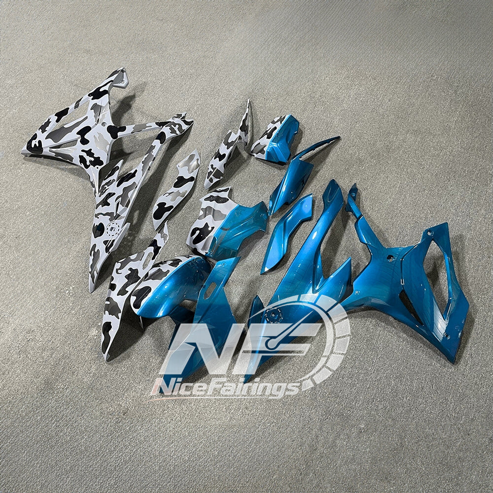 For BMW S1000RR 2019-2022 Silver Black Elite Edition Custom Painted ABS Body Kit For Street Or Track | NiceFairings - front angle image