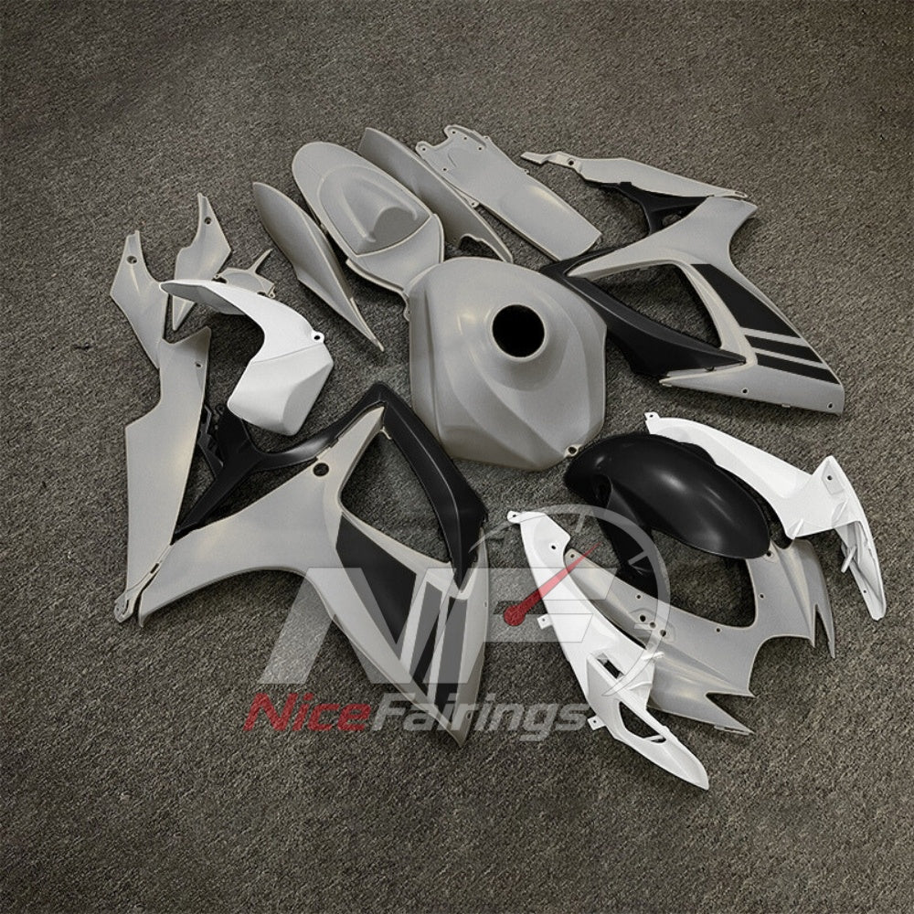 For Suzuki GSX-R600 GSX-R750 K6 2006-2007 Custom Fairings Gray Black ABS Sportbike Plastics | NiceFairings - front angle image
