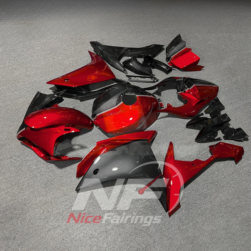 ABS Plastic Fairing Panel Set Compatible with YAMAHA YZF-R1 RN19 2007-2008 - Red-Black | NiceFairings - front angle image