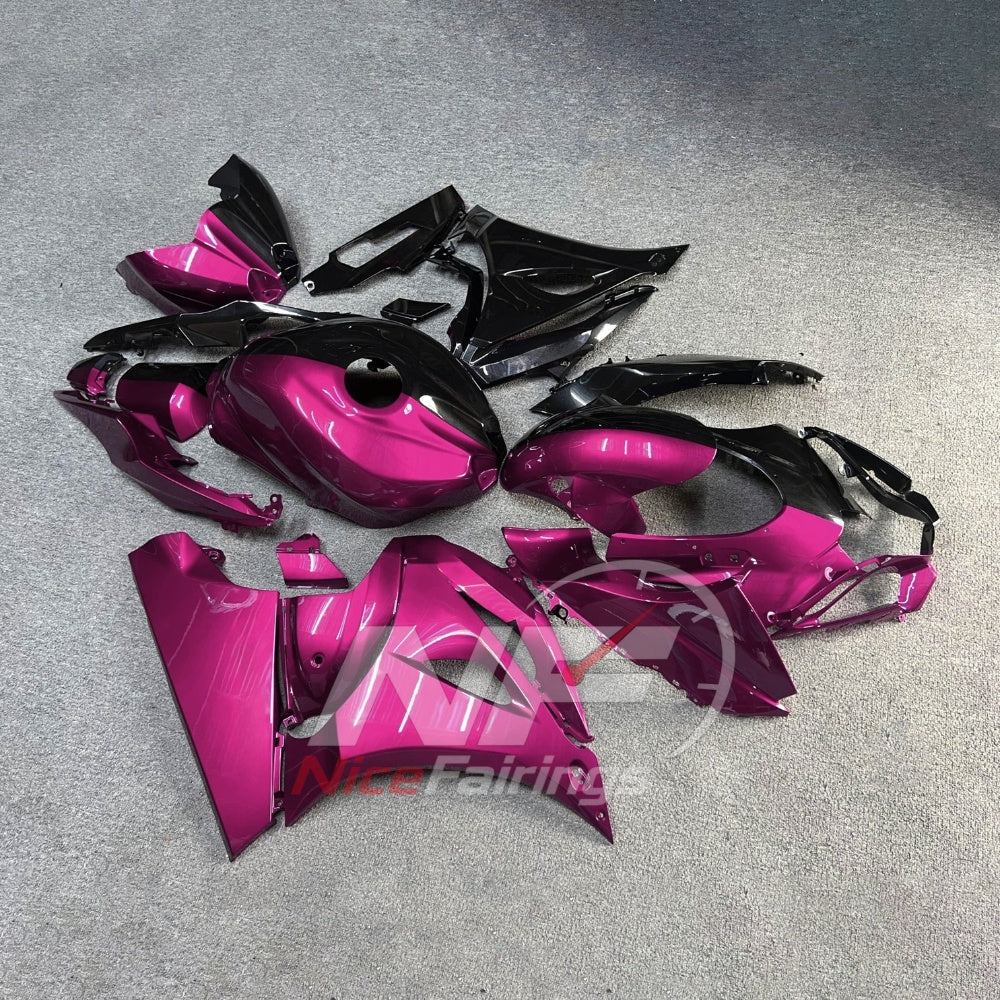 For Suzuki GSXR1000 K17 2017-2026 ABS Body Kit Pink Black Street Track Fairings | NiceFairings - front angle image