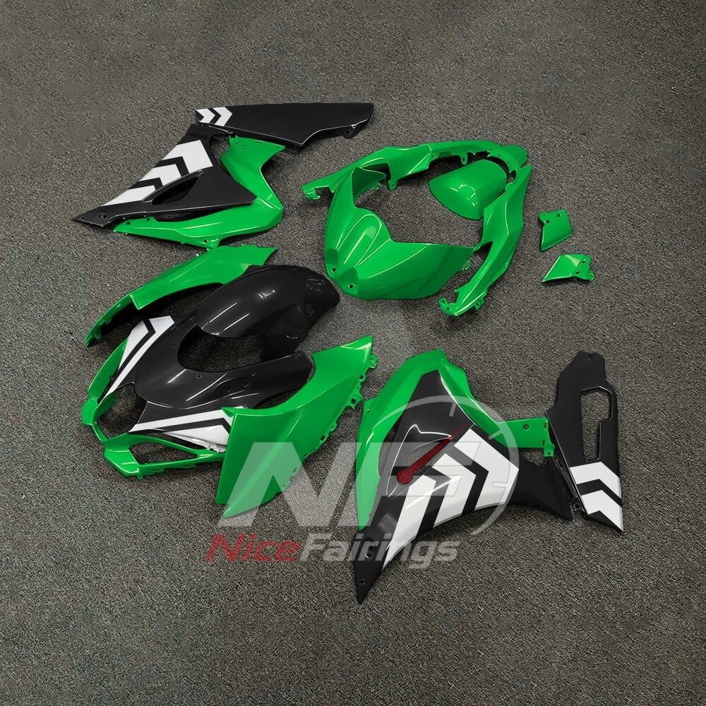 For Suzuki GSXR1000 K17 2017-2026 ABS Body Kit Green Black Street Track Fairings | NiceFairings - front angle image