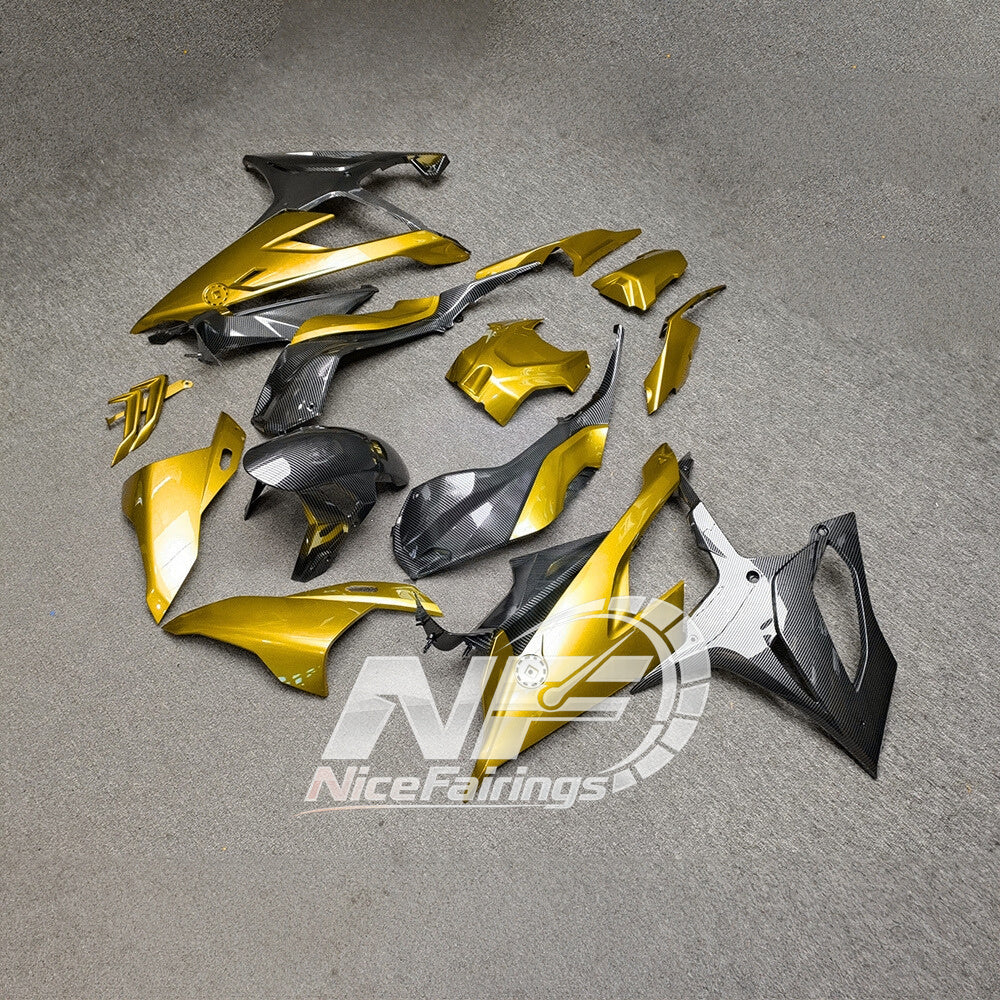 For BMW S1000RR 2019-2022 White Red Tank Cover ABS Fairing Kit, Custom Painted Motorcycle Bodywork | NiceFairings - front angle image