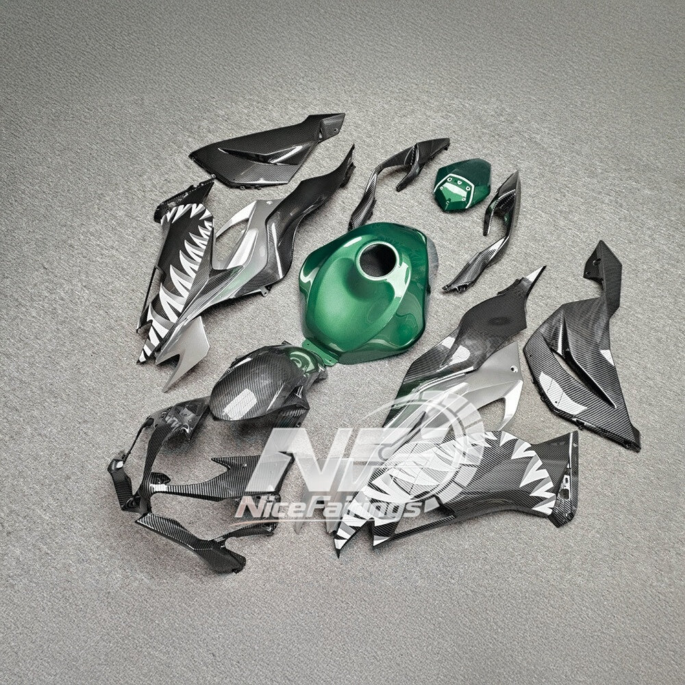 For Kawasaki ZX-6R 636 2019-2023 Replacement Fairing Set Matte Black Signature Edition | NiceFairings - front angle image