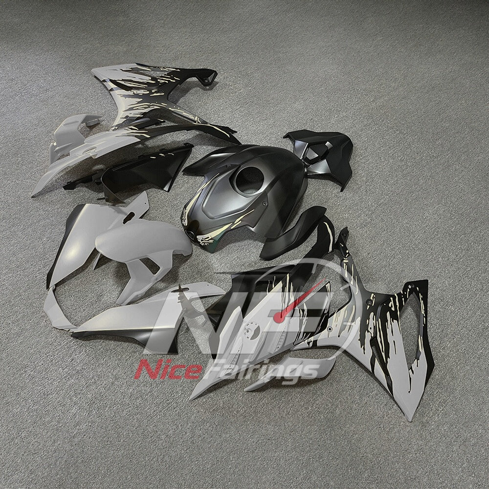 For BMW S1000RR 2023-2024 Red Black Custom Fairings with ABS Sportbike Plastics and Full Body Kit | NiceFairings - front angle image