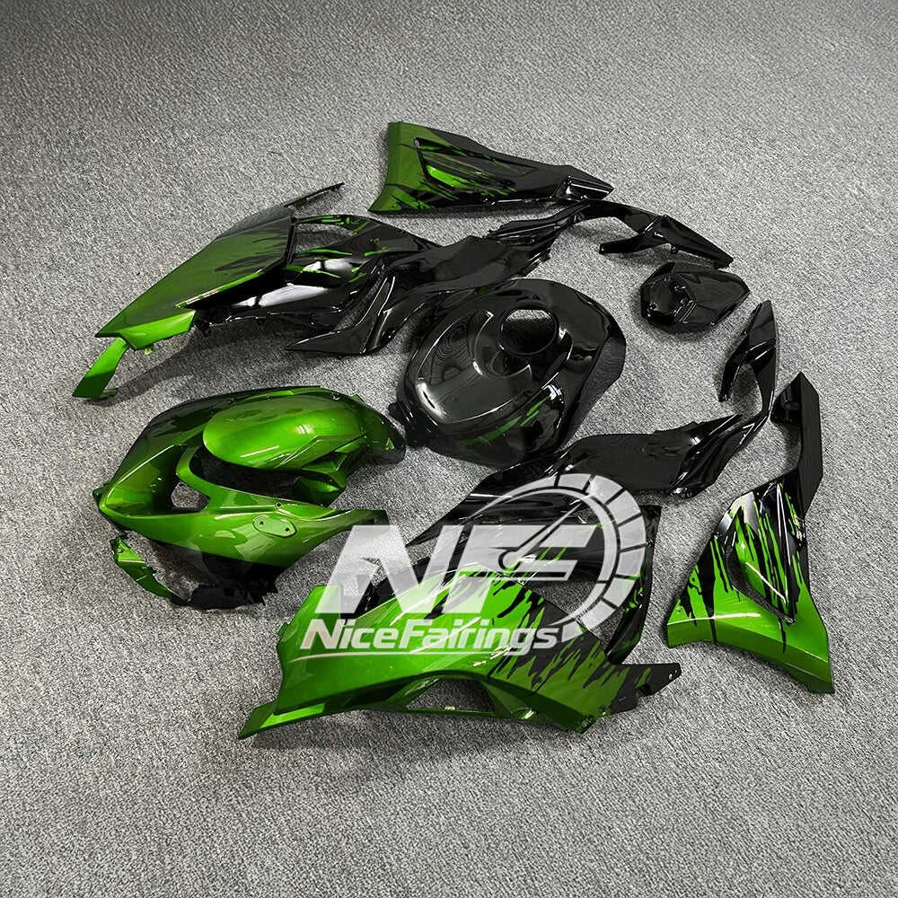 For Kawasaki ZX-6R 636 2024-2025 Replacement Fairing Set Matte Black Premium Edition | NiceFairings - front angle image
