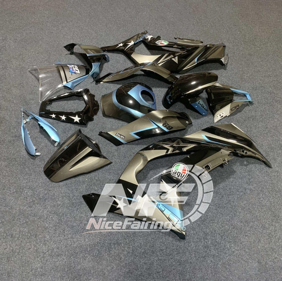 KAWASAKI Ninja ZX10R 2011-2015 Injection Molded Fairings Set | NiceFairings - front angle image