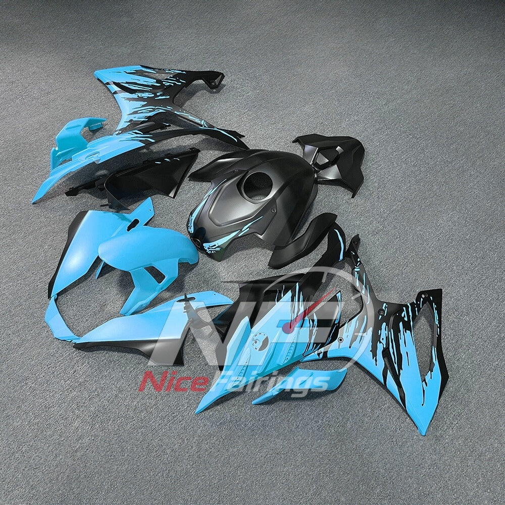 For BMW S1000RR 2023-2024 Blue Black ABS Fairing Kit with Painted Bodywork and Replacement Panels | NiceFairings - front angle image