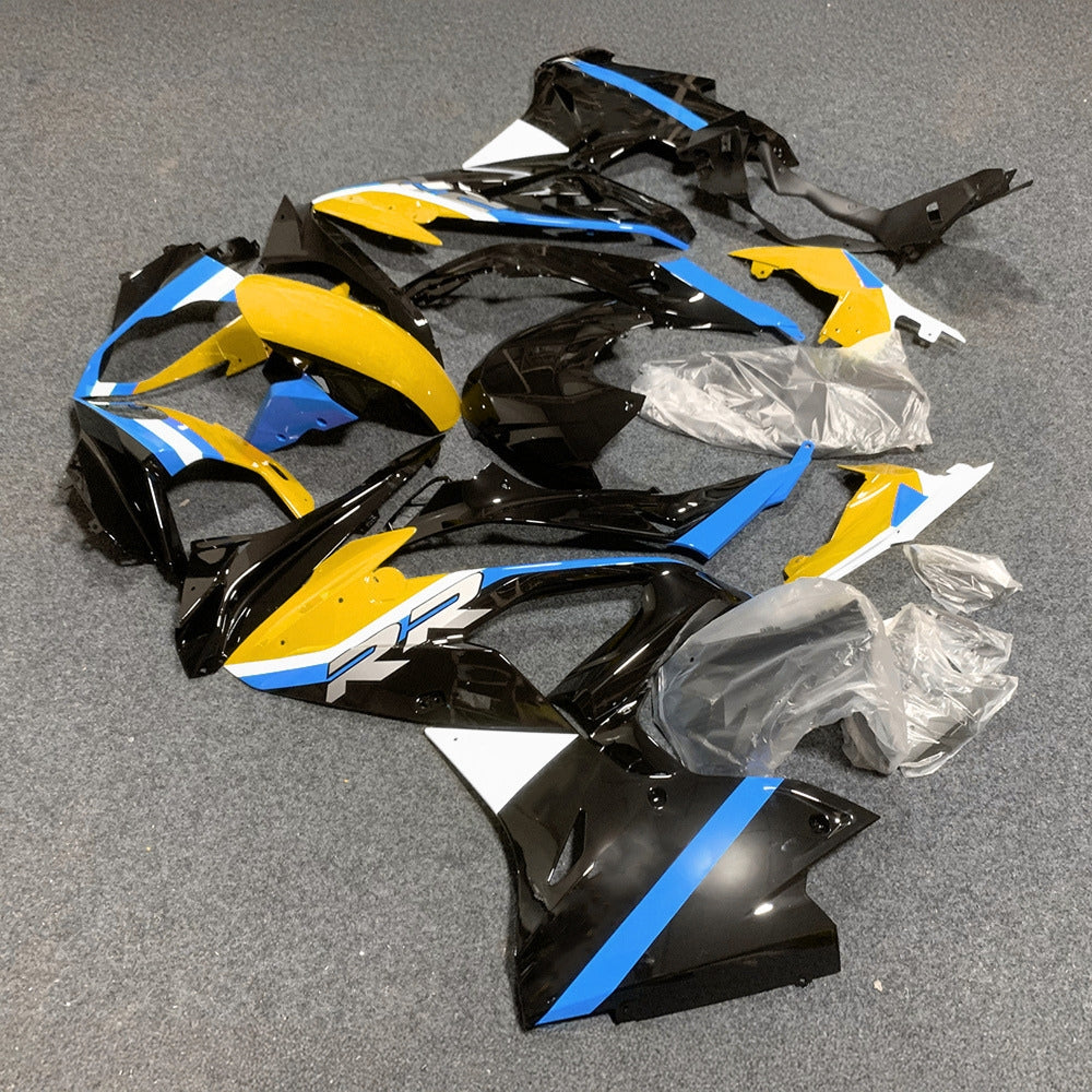 For BMW S1000RR 2017-2018 Tri Color Standard No Tank Cover Motorcycle Fairing Kit, Aftermarket ABS Body Panels | NiceFairings - front angle image