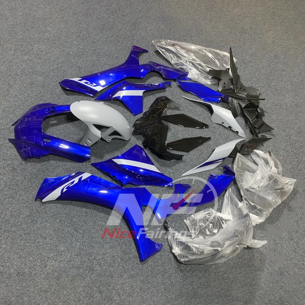 For Yamaha YZFR1 RN65 2020-2025 Blue Silver Black Fairings Kit | NiceFairings - front angle image