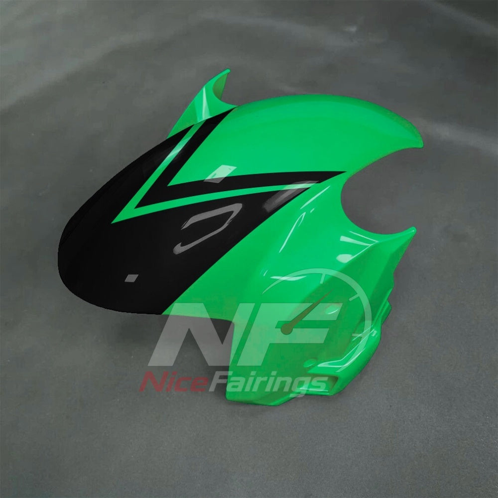 For BMW S1000RR 2025-2026 Green Black Sportbike Fairing Set with Custom Painted Plastics | NiceFairings - front angle image