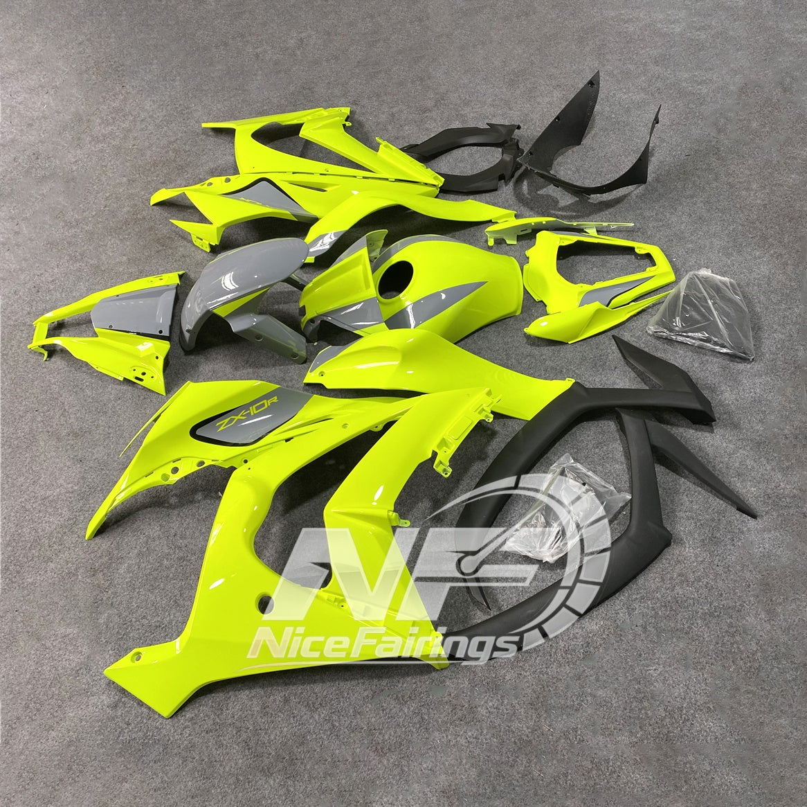 For KAWASAKI ZX10R 2011-2015 Custom Sportbike Fairings | NiceFairings - front angle image