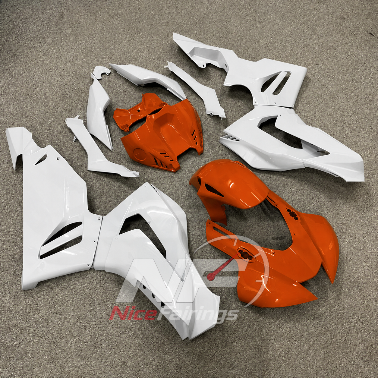 Orange White ABS fairing kit for Honda CBR1000RR-R 2020-2023, design D47-P29 - image 2