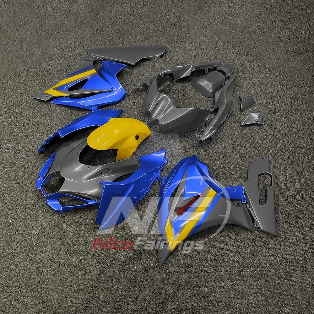 For Suzuki GSXR1000 K17 2017 2018-2026 ABS Body Kit Blue Street Track Fairings | NiceFairings - front angle image