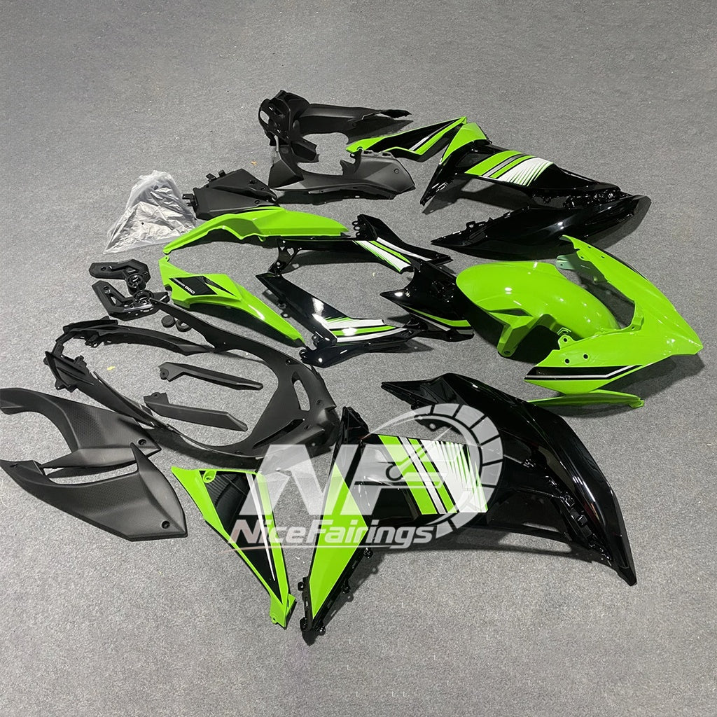 KAWASAKI Ninja 650 2017-2019 Sportbike Fairings white black | NiceFairings - front angle image