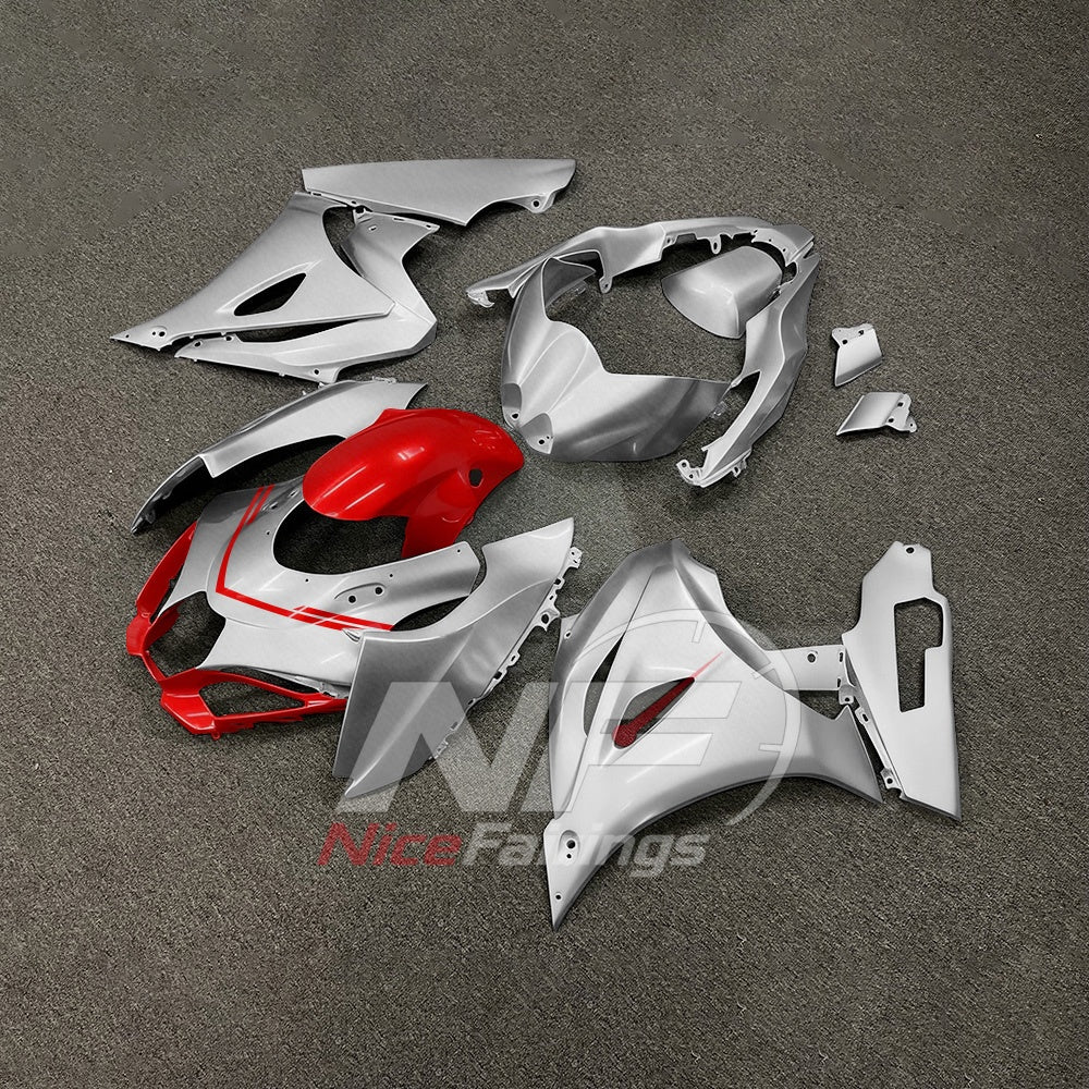 For Suzuki GSX-R1000 K17 2017-2026 Sportbike Fairing Set Red Black Custom Painted Plastics | NiceFairings - front angle image