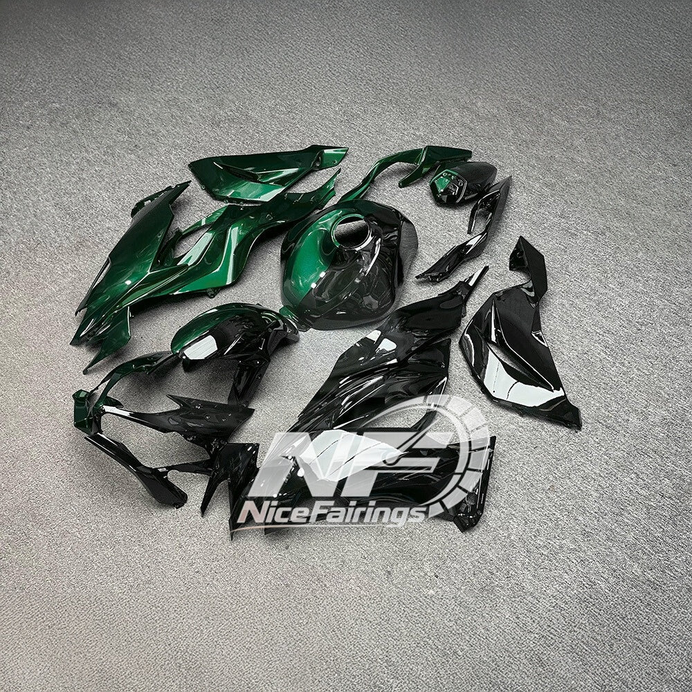 Kawasaki ZX-6R 636 2019-2023 Replacement Fairing Set Lime Green Tank Cover | NiceFairings - front angle image