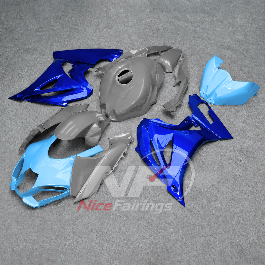 For Suzuki GSX-R1000 K17 2017-2026 Custom Fairings Blue ABS Sportbike Plastics | NiceFairings - front angle image