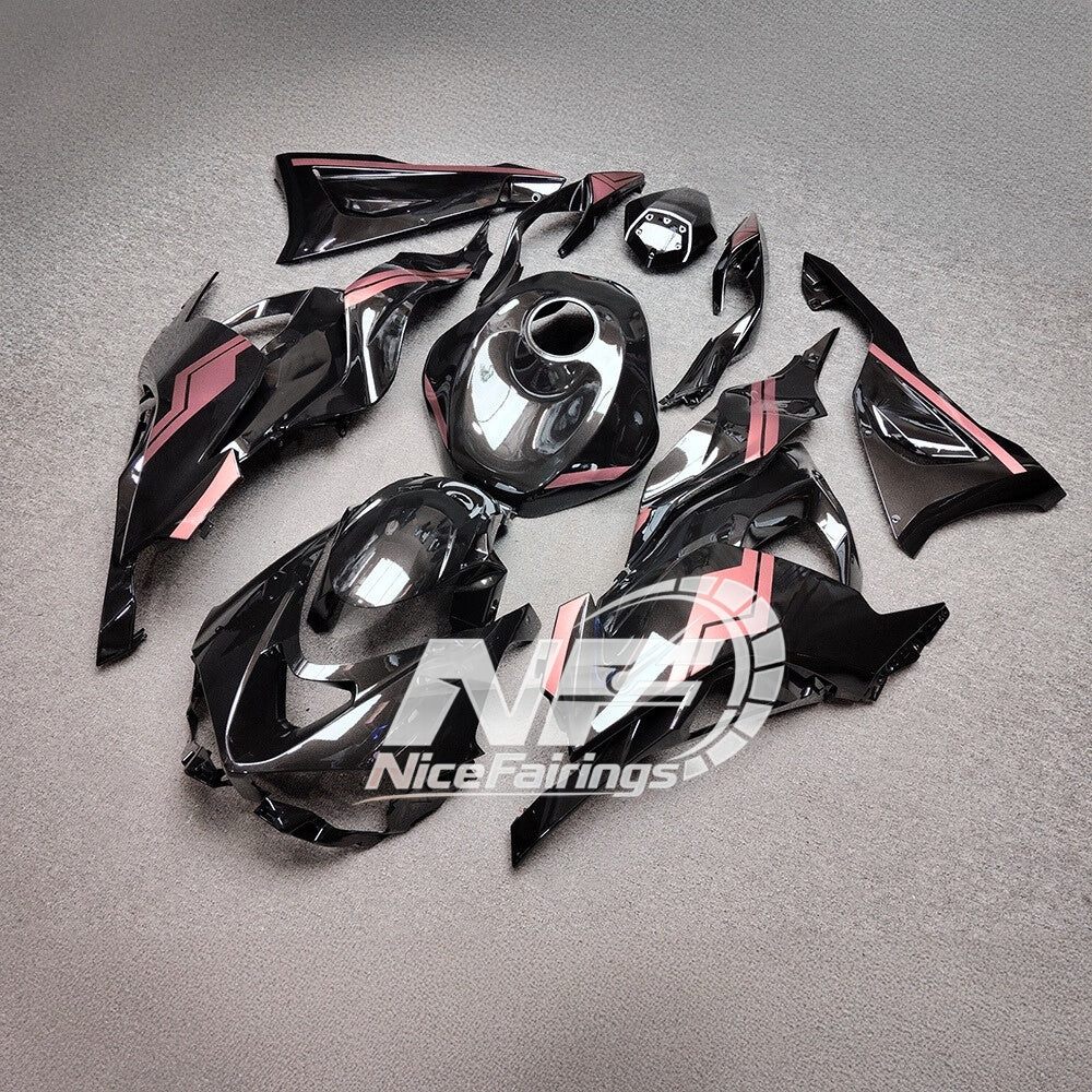 For Kawasaki Ninja ZX-6R 636 2024-2025 Custom Fairings Matte Black Tank Cover | NiceFairings - front angle image