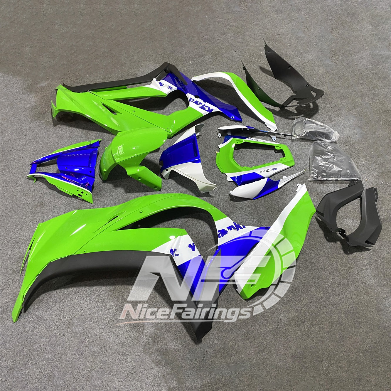 For KAWASAKI Ninja ZX10R 2011-2015 Custom Painted ABS Fairing Kit | NiceFairings - front angle image