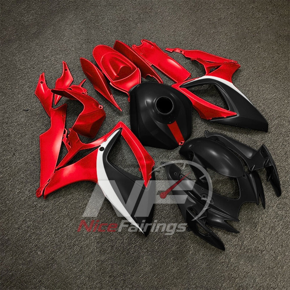 For Suzuki GSX-R600 GSX-R750 K6 2006-2007 Custom Fairings Black Gray ABS Sportbike Plastics | NiceFairings - front angle image