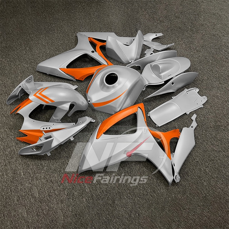 For Suzuki GSX-R600 GSX-R750 K6 2006-2007 Custom Fairings Gray Black ABS Sportbike Plastics | NiceFairings - front angle image