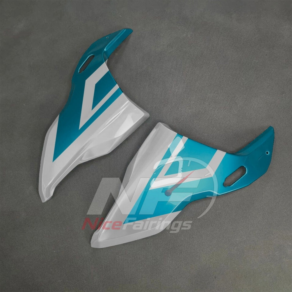 For BMW S1000RR 2025-2026 Teal Black Sportbike Fairing Set with Custom Painted Plastics | NiceFairings - front angle image