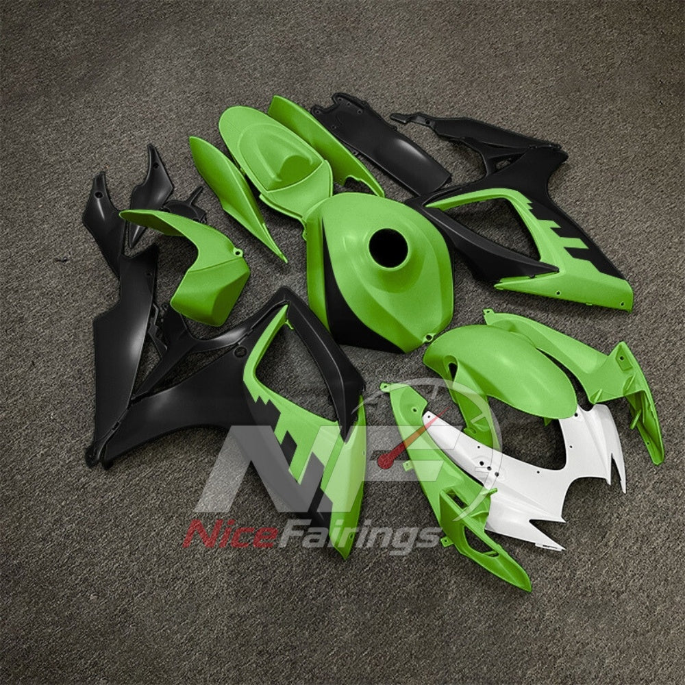 For Suzuki GSX-R600 GSX-R750 K6 2006-2007 Custom Fairings Black ABS Sportbike Plastics | NiceFairings - front angle image