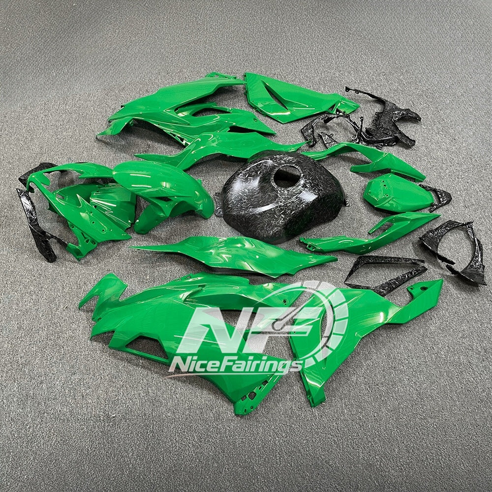 For Kawasaki ZX6R 636 2019-2023 ABS Fairing Kit Orange Black Premium Edition | NiceFairings - front angle image