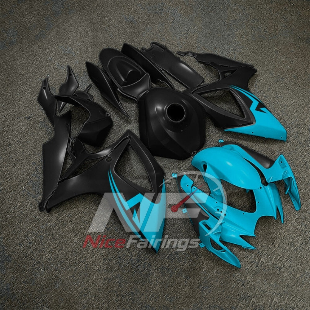 For Suzuki GSXR600 GSXR750 K6 2006-2007 Painted ABS Fairings Black Gray Complete Bodywork | NiceFairings - front angle image