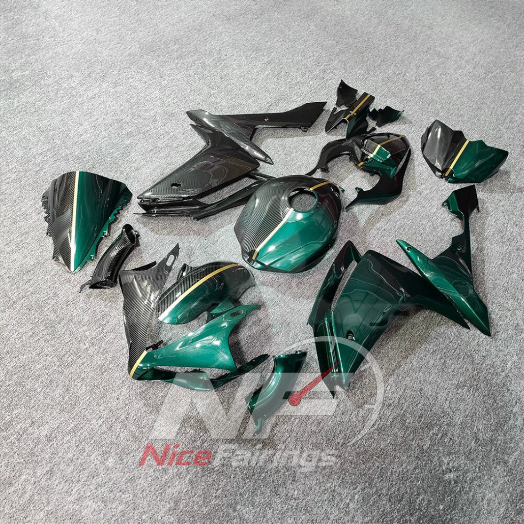 Full Body ABS Cowling Kit Fits YAMAHA YZF-R1 RN19 2007-2008 - Emerald Accents | NiceFairings - front angle image