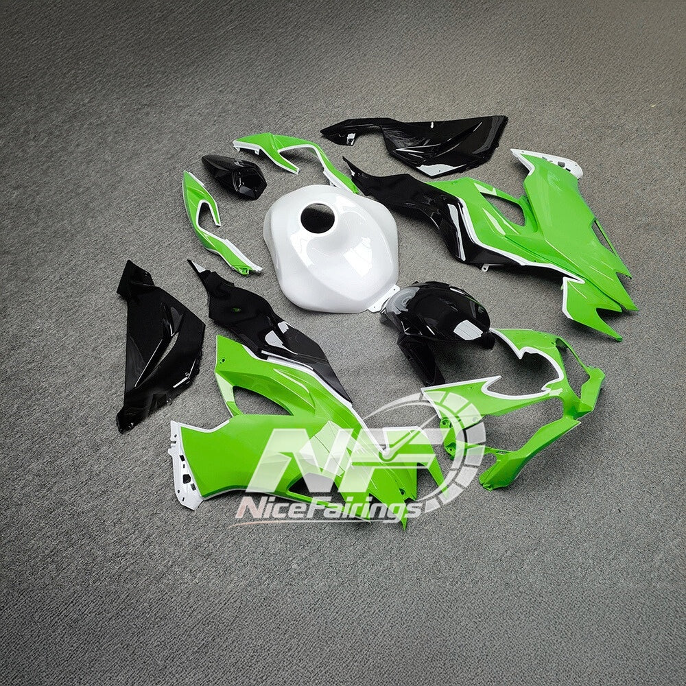 For Kawasaki ZX-6R 636 2019-2023 Replacement Fairing Set Blue Silver Premium Edition | NiceFairings - front angle image