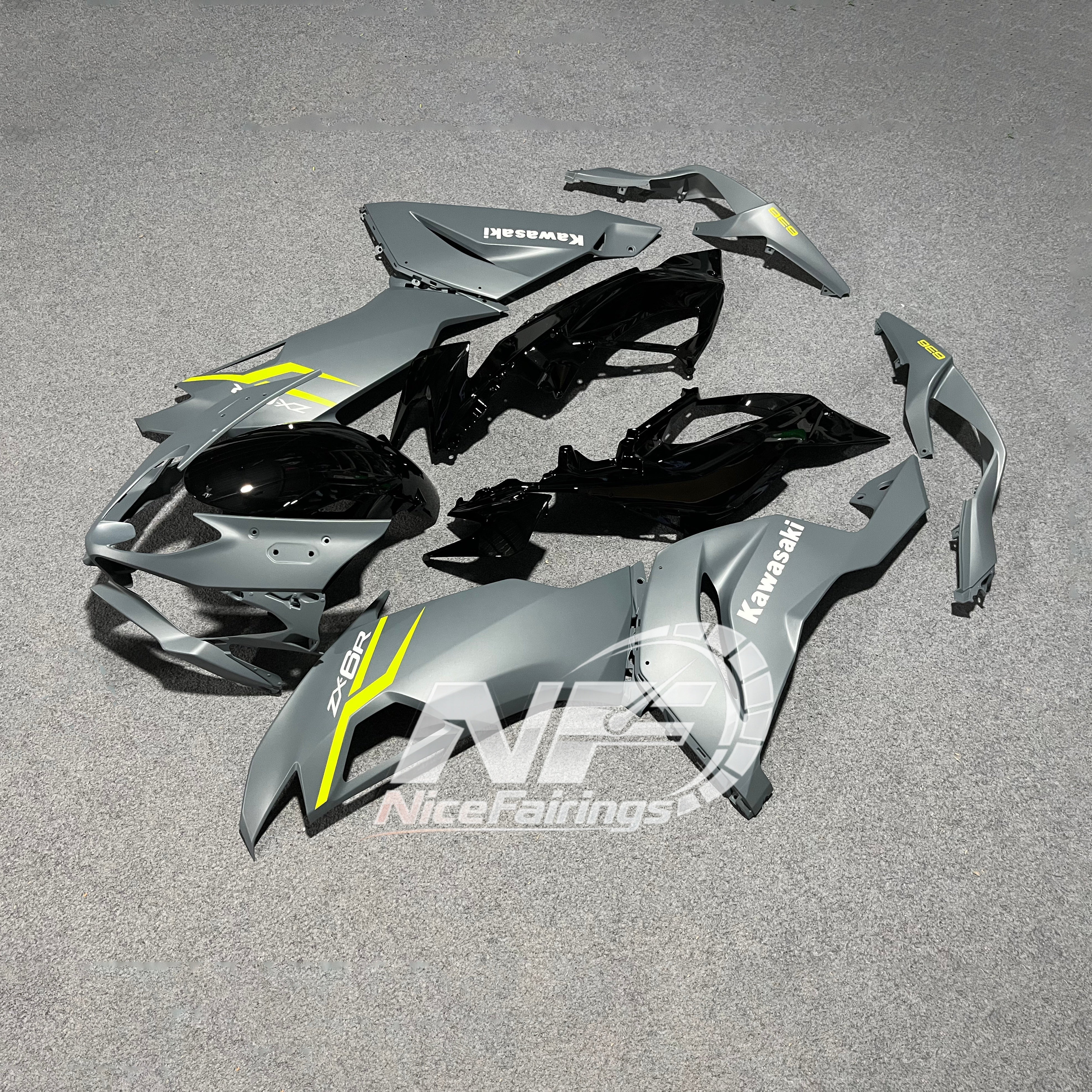 Kawasaki ZX6R 636 2019-2023 ABS Fairing Kit Street Bodywork | NiceFairings - front angle image